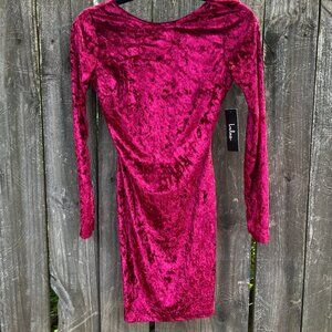 NWT Lulus Velvet Mini Long Sleeve Dress - XS